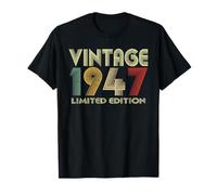 Vintage 1947 Limited Edition Men Women Classic Year Birthday Camiseta