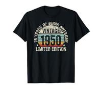 Vintage 1950 Birthday Gift Shirt 75 Years of Awesome Camiseta