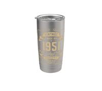 Vintage 1951 75yr 75th Birthday Gifts for Men 75 Years Old Vaso térmico de acero inoxidable de doble pared