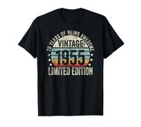 Vintage 1955 Birthday Gift Shirt 70 Years of Awesome Camiseta