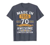 Vintage 1956 70 Años Cumpleaños Hombre Regalo Made In 1956 Camiseta, Hombre, Azul Jaspeado, L