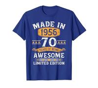 Vintage 1956 70 Años Cumpleaños Hombre Regalo Made In 1956 Camiseta, Hombre, Azul Real, XXL