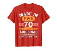 Vintage 1956 70 Años Cumpleaños Hombre Regalo Made In 1956 Camiseta, Hombre, Rojo, M