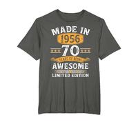 Vintage 1956 70 Años Cumpleaños Hombre Regalo Made In 1956 Camiseta, Hombre Tallas Grandes, Asfalto, 5X Alto