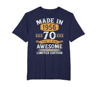 Vintage 1956 70 Años Cumpleaños Hombre Regalo Made In 1956 Camiseta, Hombre Tallas Grandes, Azul Marino, 6X Alto