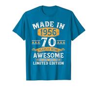 Vintage 1956 70 Años Cumpleaños Hombre Regalo Made In 1956 Camiseta, Hombre, Zafiro, 3XL