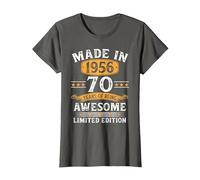 Vintage 1956 70 Años Cumpleaños Hombre Regalo Made In 1956 Camiseta, Mujer, Asfalto, L