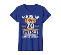 Vintage 1956 70 Años Cumpleaños Hombre Regalo Made In 1956 Camiseta, Mujer, Azul Real, 3XL