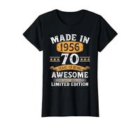 Vintage 1956 70 Años Cumpleaños Hombre Regalo Made In 1956 Camiseta, Mujer, Negro, M