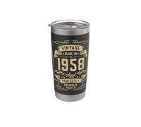 Vintage 1958 68yr 68th Birthday Gifts for Men 68 Years Old Vaso térmico de acero inoxidable de doble pared