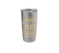 Vintage 1961 65yr 65th Birthday Gifts for Men 65 Years Old Vaso térmico de acero inoxidable de doble pared