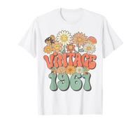 Vintage 1961 Floral Hippie Groovy Daisy Flower 65th Birthday Camiseta