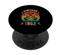 Vintage 1962 Cumpleaños Guitarrista 64 Cumpleaños PopSockets PopGrip Adhesivo