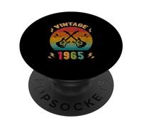 Vintage 1965 Cumpleaños Guitarrista 61 Cumpleaños PopSockets PopGrip Adhesivo
