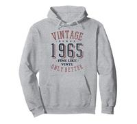 Vintage 1965 Fine Like Vinyl Only Better Retro Birthday Sudadera con Capucha