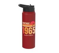 Vintage 1965 Limited Edition Retro Year Birth Of Birthday Stainless Steel Insulated Water Bottle