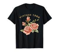 Vintage 1966 Rose Flower 60 Cumpleaños 60 Años Mujeres Camiseta