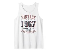 Vintage 1967 Fine Like Vinyl Only Better Retro Birthday Camiseta sin Mangas