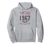 Vintage 1967 Fine Like Vinyl Only Better Retro Birthday Sudadera con Capucha