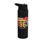 Vintage 1967 Limited Edition Retro Year Birth Of Birthday Stainless Steel Insulated Water Bottle