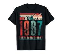 Vintage 1967 Where It All Began Retro Sunset August Birthday Camiseta