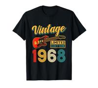 Vintage 1968 Edición Limitada Guitarra Año Nacimiento Camiseta
