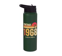 Vintage 1968 Limited Edition Retro Year Birth Of Birthday Stainless Steel Insulated Water Bottle