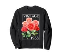 Vintage 1968 Rose Flower 57 años 57 cumpleaños Mujeres Sudadera