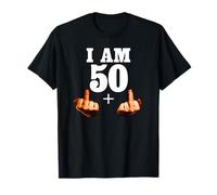 Vintage 1969 52 años de edad Gracioso I Am 50 más 2 dedo medio Camiseta