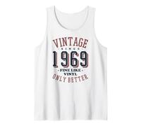 Vintage 1969 Fine Like Vinyl Only Better Retro Birthday Camiseta sin Mangas