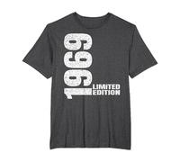 Vintage 1969 Limited Edition Classic 1969 Men Women Birthday Camiseta, Hombre Tallas Grandes, Jaspeado Oscuro, 2X Alto