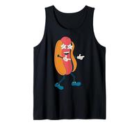 Vintage 1970s groovy star gafas de sol hot dog divertido años 60 Camiseta sin Mangas