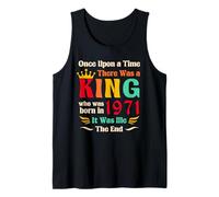 Vintage 1971 Birthday King Born in 1971 Legendary Men Camiseta sin Mangas