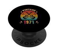 Vintage 1971 Cumpleaños Guitarrista 55 Cumpleaños PopSockets PopGrip Adhesivo