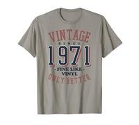 Vintage 1971 Fine Like Vinyl Only Better Retro Birthday Camiseta