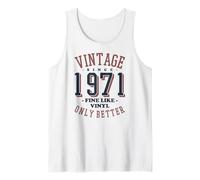 Vintage 1971 Fine Like Vinyl Only Better Retro Birthday Camiseta sin Mangas