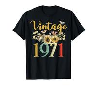 Vintage 1971 Sunflower 55th Birthday Awesome Since 1971 Camiseta