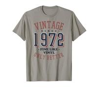 Vintage 1972 Fine Like Vinyl Only Better Retro Birthday Camiseta