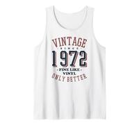 Vintage 1972 Fine Like Vinyl Only Better Retro Birthday Camiseta sin Mangas