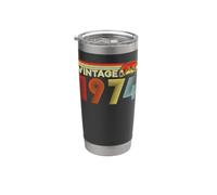 Vintage 1974 52 Years Old Retro Men and Women 52nd Birthday Vaso térmico de acero inoxidable de doble pared