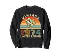 Vintage 1974 Limited Edition Retro Birthday Cassette Tape Sudadera