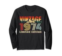 Vintage 1974 Limited Edition Retro Year Vintage Birthday Manga Larga