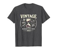 Vintage 1974: Mejorando con El Tiempo | Regalo 50 CumpleaÒos Camiseta, Hombre, Jaspeado Oscuro, S