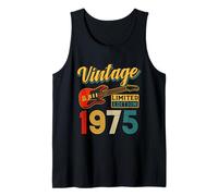 Vintage 1975 Edición Limitada Guitarra Año Nacimiento Camiseta sin Mangas