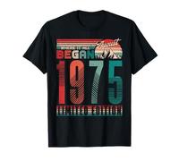 Vintage 1975 Where It All Began Retro Sunset August Birthday Camiseta