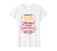 Vintage 1976 50 Años Cumpleaños Mujer Made in 1976 Camiseta