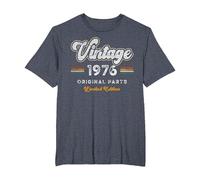Vintage 1976 Piezas Originales 50 Cumpleaños Camiseta, Hombre Tallas Grandes, Azul Jaspeado, 3X Alto