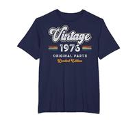Vintage 1976 Piezas Originales 50 Cumpleaños Camiseta, Hombre Tallas Grandes, Azul Marino, 3X Alto