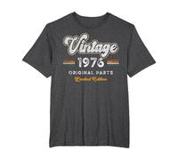 Vintage 1976 Piezas Originales 50 Cumpleaños Camiseta, Hombre Tallas Grandes, Jaspeado Oscuro, 3X Alto