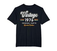 Vintage 1976 Piezas Originales 50 Cumpleaños Camiseta, Hombre Tallas Grandes, Negro, 6X Alto